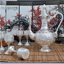 金属工艺品蟠龙商务礼品银器龙凤八宝银酒具