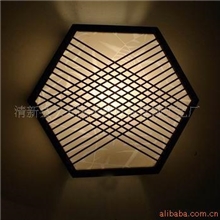 批发酒店用品六角竹制壁灯具餐厅酒楼家居美容院SPA