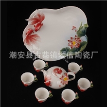 珐（法）琅瓷年年有余茶具套装/创意礼品/工艺品摆件/婚庆礼物