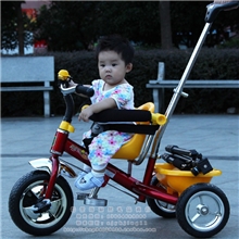 贝优乐儿童三轮车脚踏车手推车带护栏加厚钢管双向护栏童车玩具