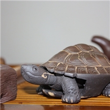 长寿紫砂龟高仿真紫砂茶宠身体可伸缩紫砂手工艺精品批发