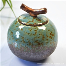 窑变陶瓷茶叶罐茶筒储物罐密封罐陶瓷工艺品家居摆设