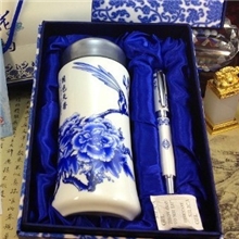 青花陶瓷杯正品优级骨瓷保温杯国色天香养生水杯高级商务礼品