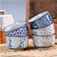 博茂陶瓷批发和风系列彩盒礼品碗5头笑脸五彩饭碗和风饭碗