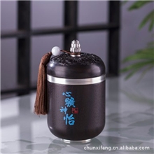 纯锡茶叶罐黑檀木茶叶罐锡罐-心旷神怡茶叶罐