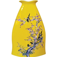 欧式瓷器欧式花插帝王黄瓷陶瓷摆件喜上眉梢陶瓷花