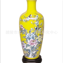 醴陵陶瓷釉上彩花瓶手绘瓷器花瓶新奇礼品锦上添花