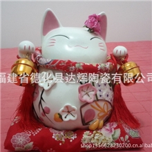 厂家直销供应工艺品招财猫大号陶瓷摆件/结婚/开业礼品/储钱罐