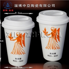 厂家专业生产星座陶瓷杯强化瓷创意杯子硅胶盖陶瓷杯马克杯