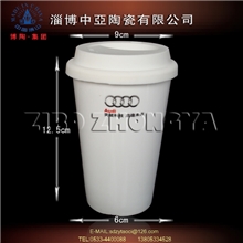 厂家供应强化瓷陶瓷杯硅胶盖陶瓷随手杯硅胶盖广告陶瓷杯
