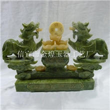 工厂供应玉器玉石摆件玉雕工艺品聚宝盆--貔貅进宝