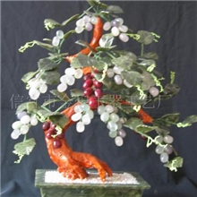 供应玉器生产基地.低价批发玉石盆景大号葡萄盆景