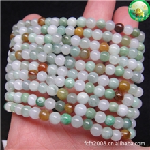 腾冲【御鑫】品牌：批发天然翡翠珠子，35粒五彩珠，手串精美礼品