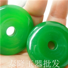 天然台湾青玉平安扣菠菜绿平安扣厂家直销泰隆玉器批发玉石玉