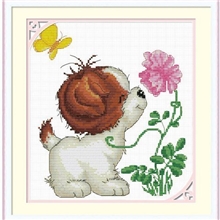 新款印花十字绣批发蒙娜丽莎十字绣厂家直销畅销款狗狗闻香380