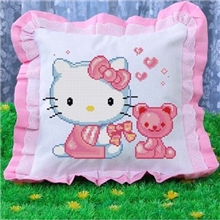 [义乌市厂家直销]100%精准印花十字绣抱枕江湖产品批发