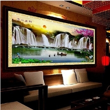 品牌十字绣新款财运亨通三流水生财精准100%印花十字绣批发