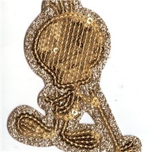 供应电脑绣花亮片绣金片绣patch