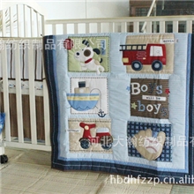 外贸原单可爱印花早教版婴幼床品三件套童被床围床笠