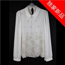 【企业集采】金葱线棉线网布刺绣满幅雕孔花边服装面料辅料绣花厂