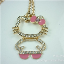 义乌小额批发hellokitty项链滴油凯迪猫项链