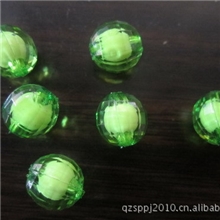 现货批发优质环保编织串珠工艺品散珠，绿色亚克力塑料珠