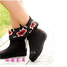 汉舞原创/时尚民族绣花内增高靴子/千层底高贵绣花鞋小额批发