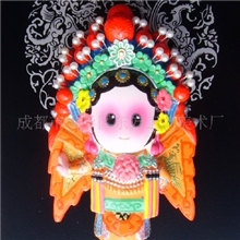 创意礼品工艺品Q版卡通京剧脸谱泥塑花木兰新奇特礼品