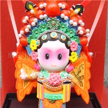 工艺创意创意礼品家居饰品京剧脸谱泥塑Q版卡通花木兰