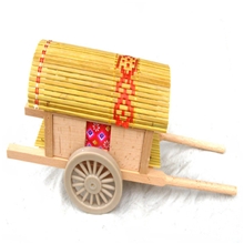 60615马拉带篷长棚车家庭装饰品批发木制微型仿古代马车车模型