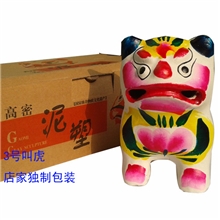 高密泥塑泥老虎叫虎纯手工制作工艺品民间艺术品叫虎003号