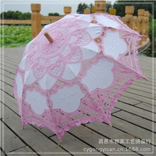 手工工艺伞花边伞蕾丝伞太阳伞公主伞棉布绣花外贸伞批发
