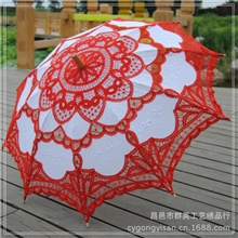 工艺花边伞蕾丝伞公主伞棉布刺绣伞舞蹈伞防嗮遮阳伞