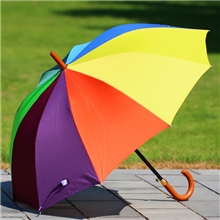 彩虹雨伞10骨直柄厂家直销批发广告伞少量定制印刷LOGO