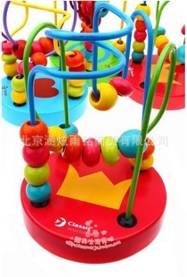 德国木制玩具益智早教迷你串珠绕珠6色