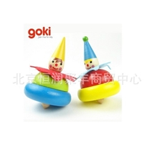 德国goki小丑木制拇指陀螺木玩婴幼儿童益智早教玩具