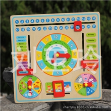 厂家直销外贸时钟挂板益智玩具多功能挂板日期/天气早教玩具