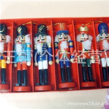 现货小额批发12CM6个一套出口原单国王士兵胡桃夹子木偶玩具