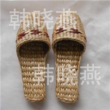 民间工艺纯手工编织草编居家拖鞋