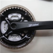浩盟牙盘山地车牙盘PROWHEEL铝合金曲柄三片牙盘黑色银色