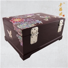 平遥推光漆器漫花引蝶韩国公主首饰盒木质螺钿漆器送女友生日