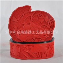 4寸盒子异形盒漆雕盒首饰盒和合局漆雕雕漆盒加工定制