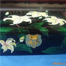 1件起批平遥特产推光漆手工木制工艺品百合首饰盒