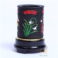 炭雕，炭雕批发，炭雕四君子笔筒，炭雕工艺品，会议商务礼品