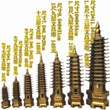 批精纯铜文昌塔七九十三层宝塔助学业风水宝铜塔工艺摆件一件代发