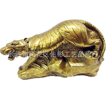 批纯铜长20cm十二生肖铜老虎摆件金钱虎动物佛像风水铜雕礼品摆件