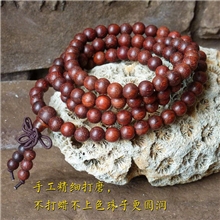 素磨不上蜡金丝印度小叶紫檀108颗佛珠手链念珠5/6/8mm同料顺纹