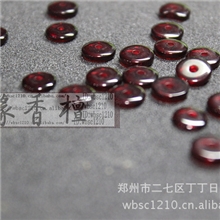 檀香缘佛珠配件批发diy高仿血珀金珀蜜蜡隔片8mm*2mm酒红色