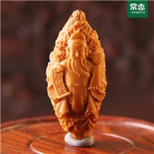 常态财神单子仿苏工橄榄胡橄榄核雕刻精品单籽手机坠手机链