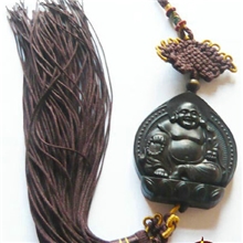 木质礼品木雕中国结车挂件保平安吉祥镇宅摆挂饰心经大肚弥勒